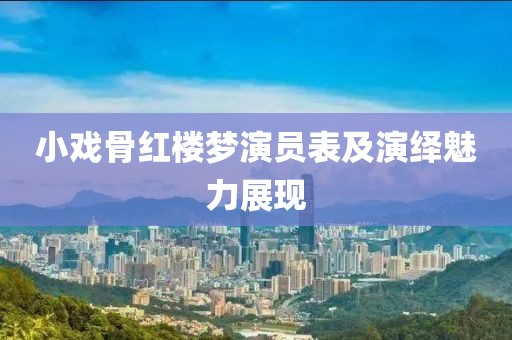 小戲骨紅樓夢演員表及演繹魅力展現(xiàn)