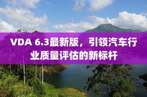 VDA 6.3最新版，引領(lǐng)汽車行業(yè)質(zhì)量評(píng)估的新標(biāo)桿