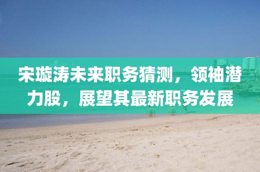 宋璇濤未來職務(wù)猜測，領(lǐng)袖潛力股，展望其最新職務(wù)發(fā)展