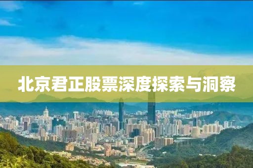 北京君正股票深度探索與洞察