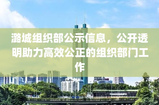 潞城組織部公示信息，公開(kāi)透明助力高效公正的組織部門工作