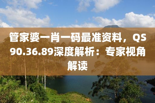 管家婆一肖一碼最準(zhǔn)資料，QS90.36.89深度解析：專家視角解讀