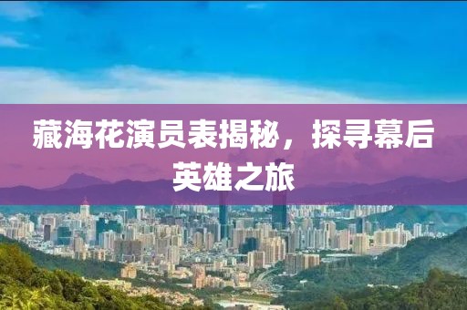 藏?；ㄑ輪T表揭秘，探尋幕后英雄之旅