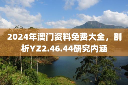 2024年澳門資料免費大全，剖析YZ2.46.44研究內(nèi)涵