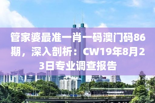 管家婆最準(zhǔn)一肖一碼澳門碼86期，深入剖析：CW19年8月23日專業(yè)調(diào)查報(bào)告