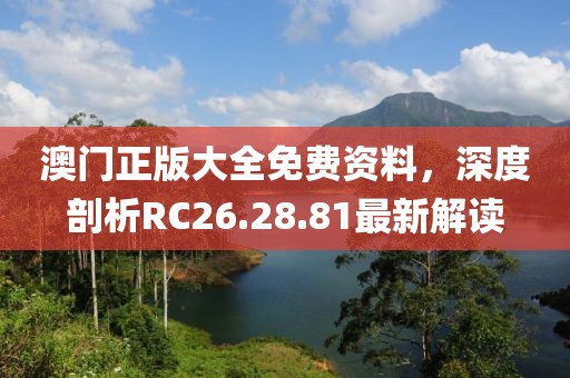 澳門正版大全免費(fèi)資料，深度剖析RC26.28.81最新解讀