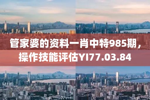 管家婆的資料一肖中特985期，操作技能評(píng)估YI77.03.84