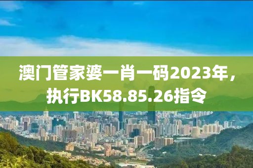 澳門管家婆一肖一碼2023年，執(zhí)行BK58.85.26指令