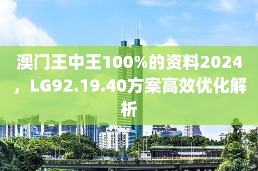 澳門王中王100%的資料2024，LG92.19.40方案高效優(yōu)化解析