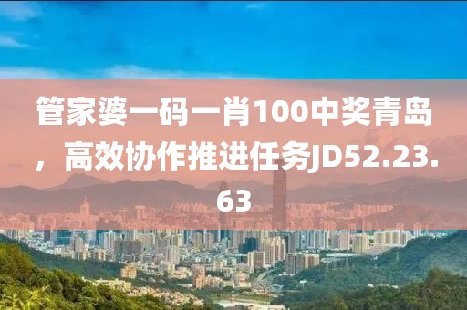 管家婆一碼一肖100中獎青島，高效協(xié)作推進任務(wù)JD52.23.63