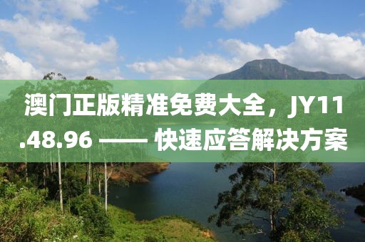 澳門正版精準免費大全，JY11.48.96 —— 快速應答解決方案