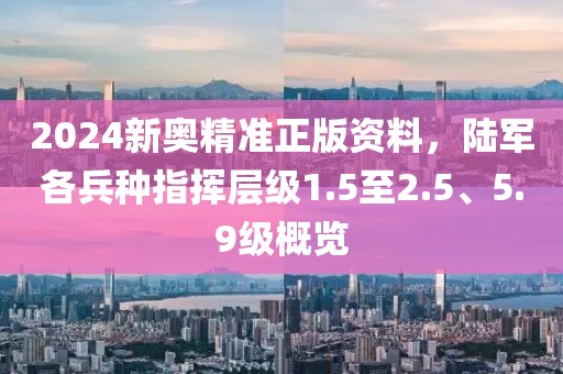 2024新奧精準正版資料，陸軍各兵種指揮層級1.5至2.5、5.9級概覽
