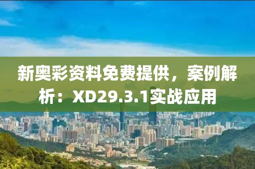 新奧彩資料免費提供，案例解析：XD29.3.1實戰(zhàn)應(yīng)用