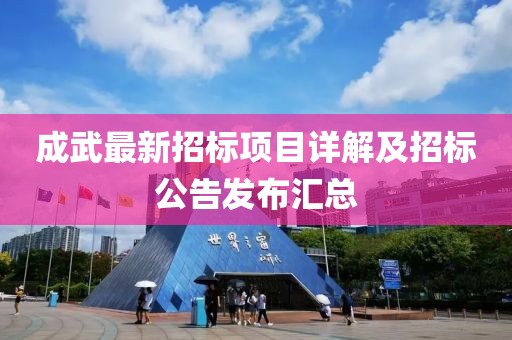 成武最新招標(biāo)項(xiàng)目詳解及招標(biāo)公告發(fā)布匯總